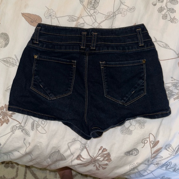 Blue Spice dark blue denim high waisted shorts. Size is between 5/6 - Picture 2 of 3
